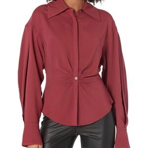Equipment Bennett long sleeve top in cordovan